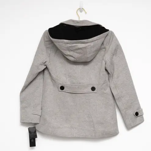 Liverpool - Gray Double-Breasted Peacoat with Removable Hood