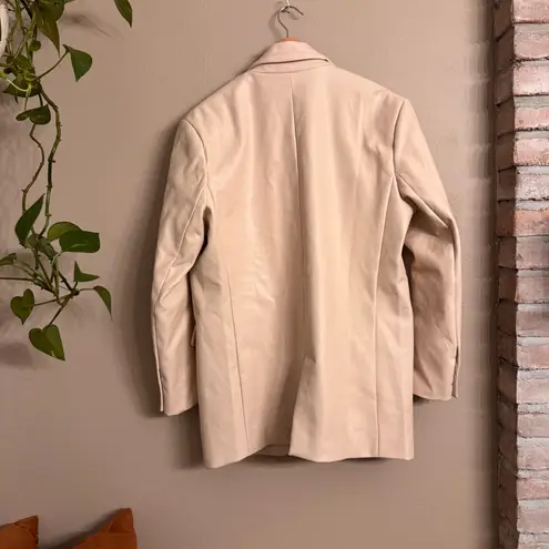 BOA | BECAUSE OF ALICE Leather Blazer Jacket White Size L