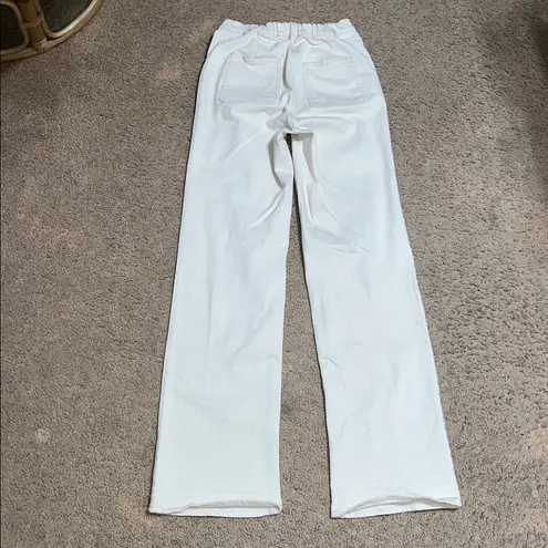 Thakoon High Waisted Straight Leg Denim Pant Ecru 2