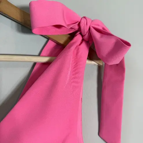 Julia Jordan V-Neck Tie Sheath Knee Length Dress Womens 12 Pink Bows Formal Chic
