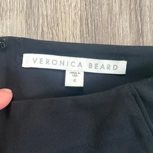 Veronica Beard Classic Black Cropped Trousers Back Zip Pant 6