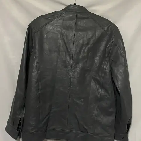 EAST INDIA LEATHER CO WO SIZE XL GRAY Leather Jacket with Zipper Details EUC