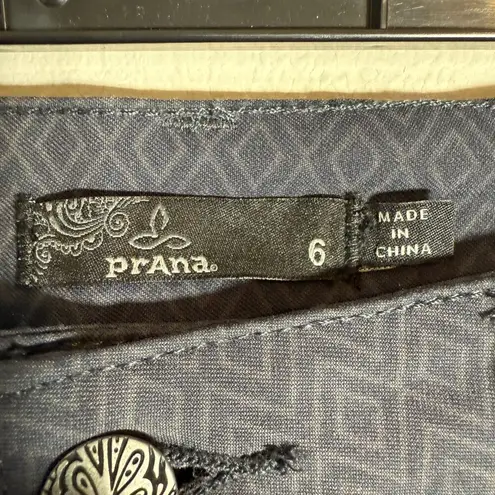 prAna Meme Cargo Printed Skinny Leg Pants Women's 6 Gray Hiking Outdoor NWOT