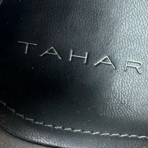 Tahari Wicked embellished grey slip on patent loafers pumps size 10