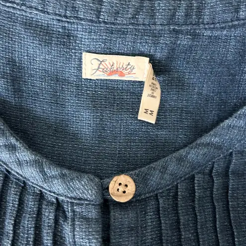 Faherty Isha Linen Sleeveless Mini Dress in Indigo Blue Size Medium