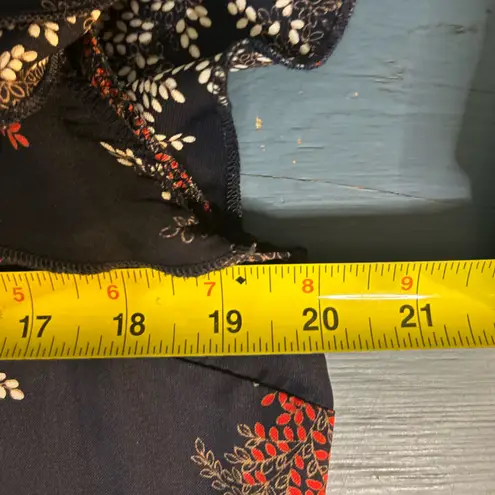 Ces Femme Navy Blue and Red Floral Sheath Dress | Size Medium Black