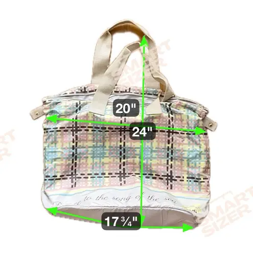 Pastel Plaid Travel Tote Pink