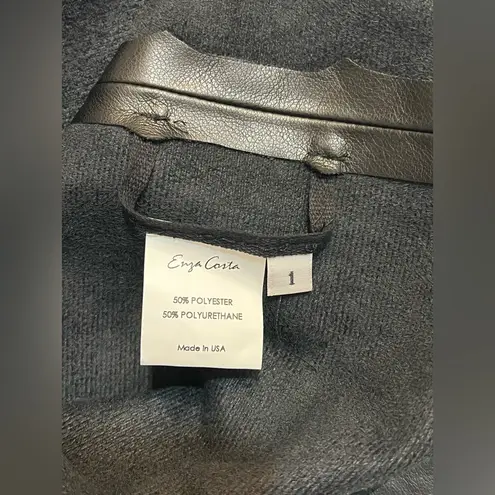 Enza Costa KNEE LENGTH LEATHER SKIRT, size S/1 Black