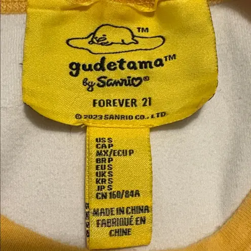 Gudetama by Sanrio x Forever 21 Small Ringer Crop T Shirt White