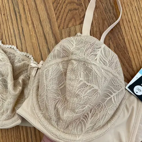 NEW NWT INC INTERNATIONAL CONCEPTS Plus Size Unlined Lace Bra Nude Beige sz 42C
