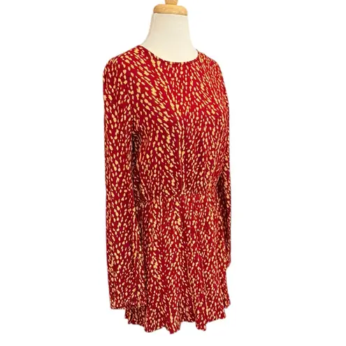 XIX Palms Nairobi Terrace Rust Gold Mini Dress Size Large Red