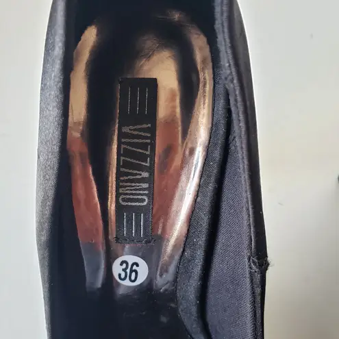 Vizzano Pointed Toe Y2K Heel Womens Shoes Sz 36 Witchy Vampy Rhinestone Glam Black