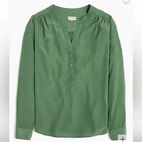 J.Crew Factory Petite Popover Placket Blouse in Gatlin Green Petite Small PS NWT Size undefined
