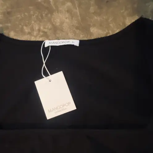 MANGOPOP Women's Square Neck Long Sleeve Bodysuit Tops