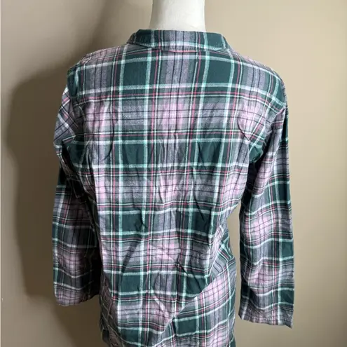 Eddie Bauer Plaid Button-Up Shirt in Green and Pink thumbnail 12
