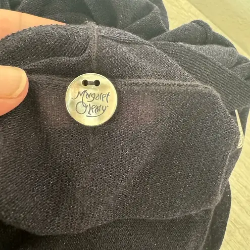 margaret o'leary Margaret O’Leary Navy Rayon Blend Lightweight Open Front Cardigan Sz Med *read