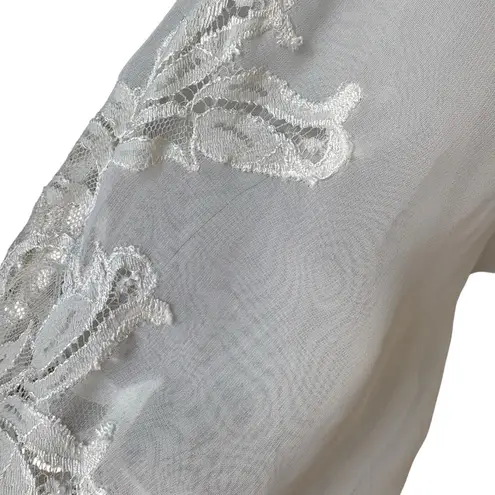 Oscar de la Renta Pink Label Satin and Crepe Peignoir, Robe, Lingerie, Sz M