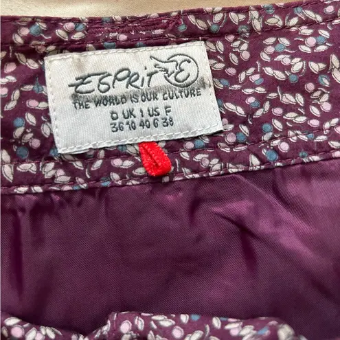 Esprit  pleated purple plaid skirt size 6