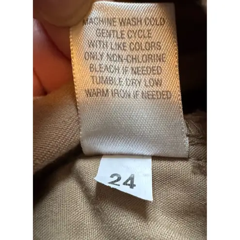 C.J. Banks Khaki Pants Relaxed Fit Pleated Front Casual Trousers Slacks 24W Tan Size undefined