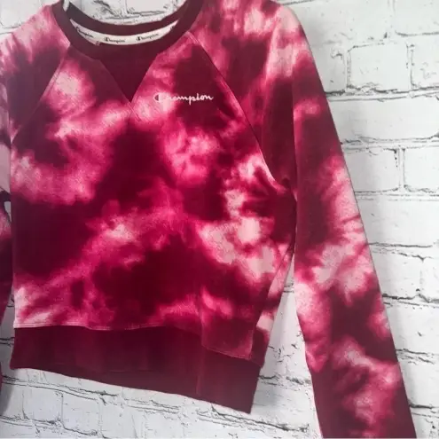 Champion  Women's Cropped Pink‎ Tie Dye Sweatshirt Size XS