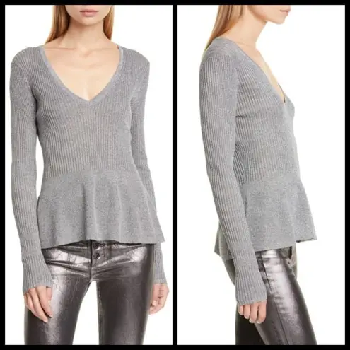 Veronica Beard ππ Esmerelda V-neck Pullover Grey