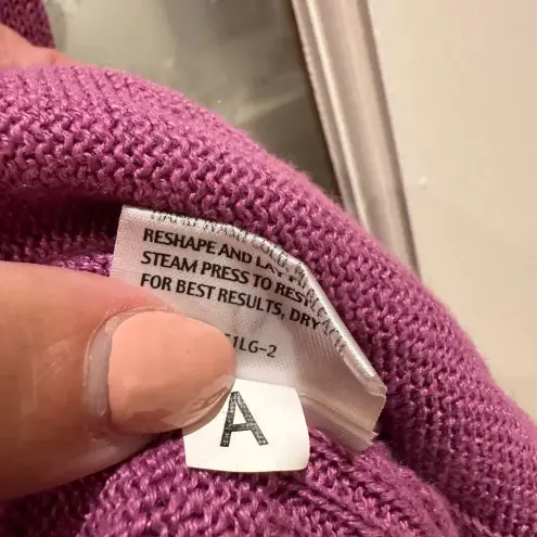 Eileen Fisher  Open Front Cardigan Sweater Shrug 100% Linen Lilac Size L Petite