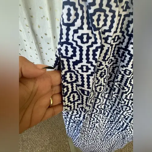 Ava Sky Fighting Eel Hawaii Geometric Strapless Elastic Waist Jumpsuit Pockets L Blue Size L