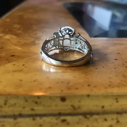 Natural Rainbow Moonstone Chrome Diopside Sterling Silver Ring Size 8