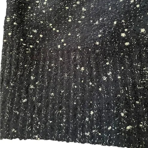 Violets & Roses Black Gold Metallic Sparkle Wrap Bishop Long Sleeve Sweater Top Size XL