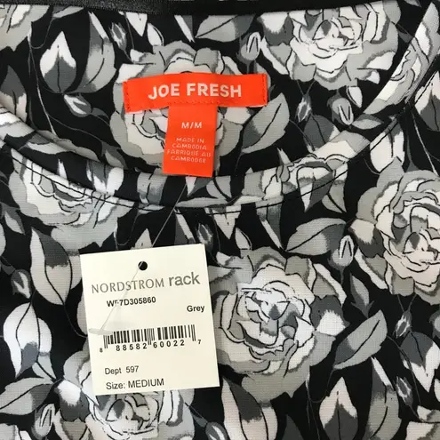 Joe Fresh 💋 Floral Black & White Shift Dress Size M