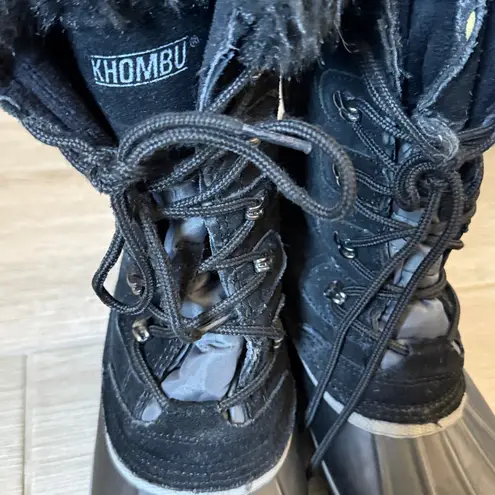 Khombu Nordic 2 women’s black suede leather winter snow boots size 7M
