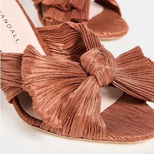 Loeffler Randall NWT Camellia Pleated Bow Heel with Ankle Strap Terracotta