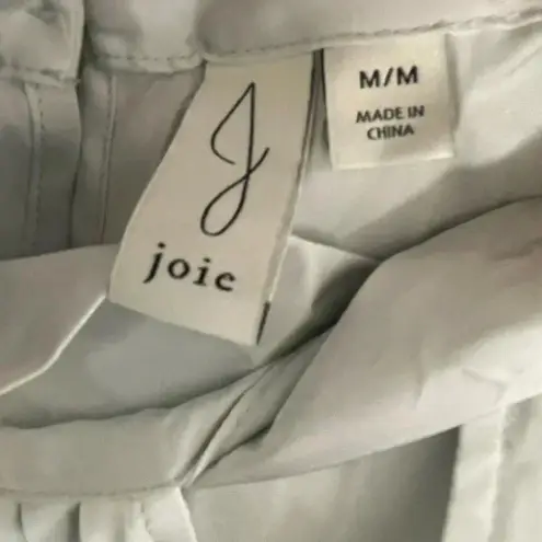 Joie  Silver Long Sleeve Key Hole Blouse High neck Size Medium Satin
