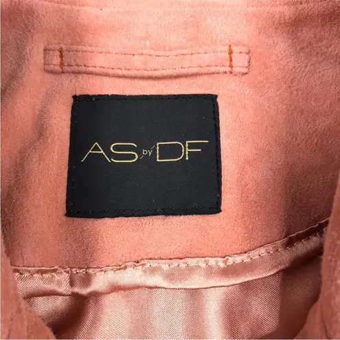 AS By DF London Leather Moto Jacket Sz S Rose Cowgirl Luxury Y2K Boho City Chick Pink