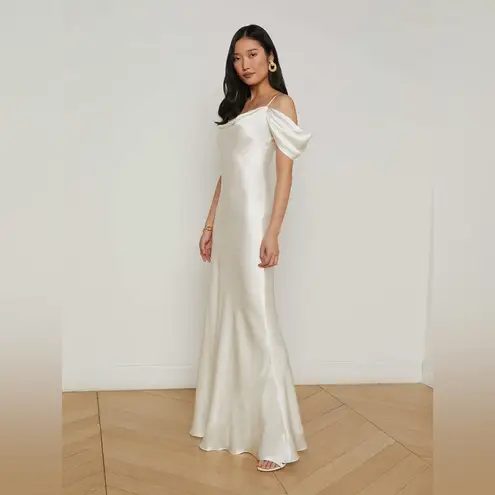 L'Agence Kenna Silk Gown in Ivory