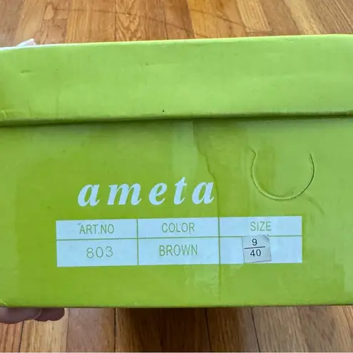 Spring Step Orella leather white slingback wedge sandals, size 9 Made in Italy