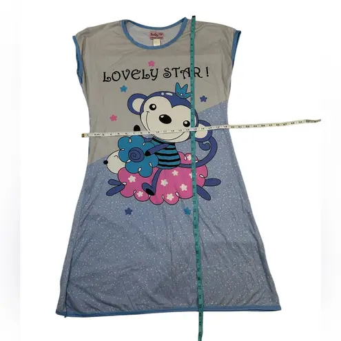 Kitschy Y2K Cozy Soft Fun Cartoon Night Gown Pajama Dress Bundle Betsy TW (2) XL Blue