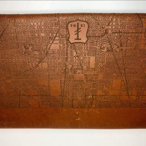 Tactile Craftworks Chicago Map Clutch Brown