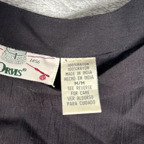 Orvis Dress Womens Medium Black Orange Giraffes Maxi Bohemian Casual Vintage