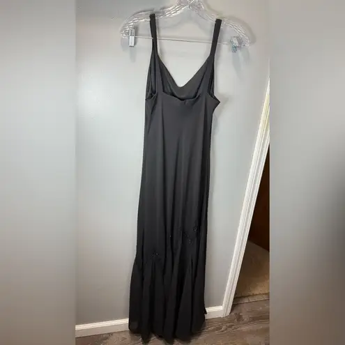 XScape Escape Petite Black Beaded Maxi Dress Size 8P Formal Cocktail Party