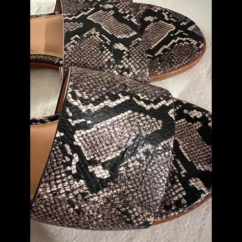 Halston Snake Print Slide Sandals
