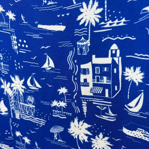 Leggiadro Italian Designer Knit Mediterranean Summer Tank Dress MSRP $495 Resort Blue Size M