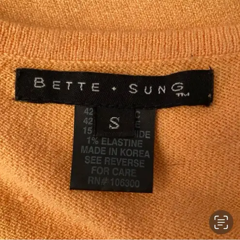 Bette Sung Vintage Sweater with Beaded Necklaces Small Orange