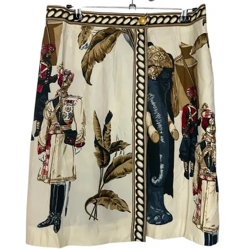 Mondi Wrap Skirt Size 38 Majestic Collection Elephant Print RARE Vintage Tan