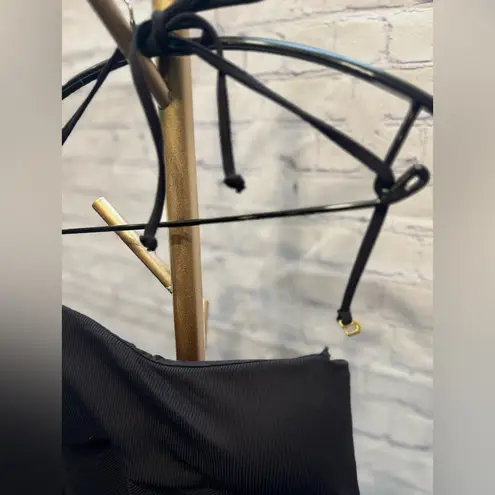 Becca  Women's Standard Modern Edge Bandeau Tankini, Swimsuit Tops, Black L NWT