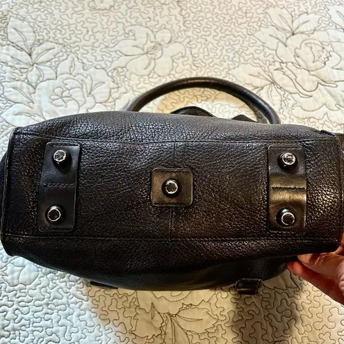 JOY GRYSON Nyla Black Supple Pebbled Leather Purse/Satchel/Crossbody Bag