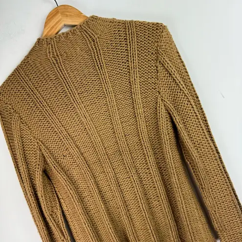 Caslon NWT Chunky Cable Knit Bobble Sweater Sz Small Tan Camel Wool Blend