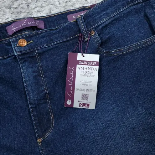 Gloria Vanderbilt  Amanda Tapered Leg Classic Rise Jeans Size 24W Average Blue