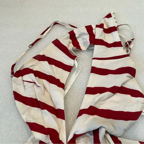 House of Harlow 1960 Red and White Striped Jumpsuit Size M