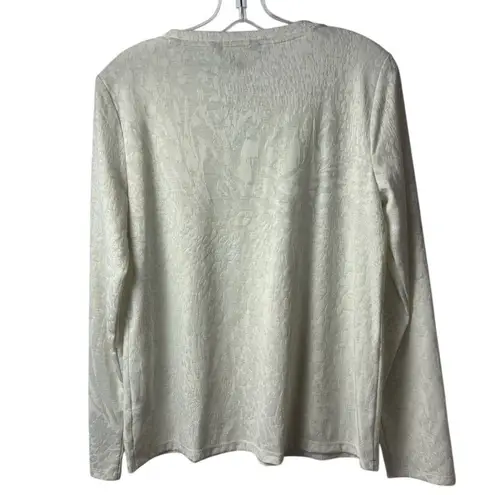 Simply Vera, Vera Wang Simply Vera Vera Wang Women's Ivory Long Sleeve Shirt Size M